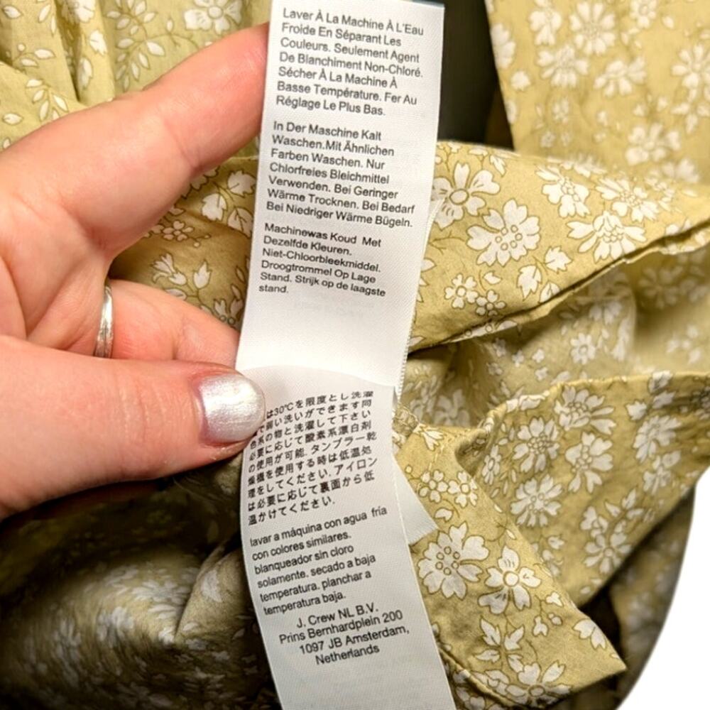 J. Crew Women's Liberty Fabric Vintage Yellow Floral Blouse Size XS - Picture 12 of 14